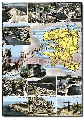 Cartes postales moderne Finistere prefecture Quimper sous prefectures Brest Chateaulin Morlaix patrie du celebre medeci