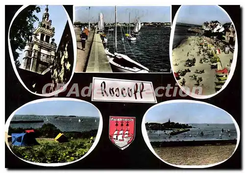 Cartes postales moderne Roscoff Finistere Notre Dame de Kroaz baz Regates dans le Bassin du port la plage Camping de Sa