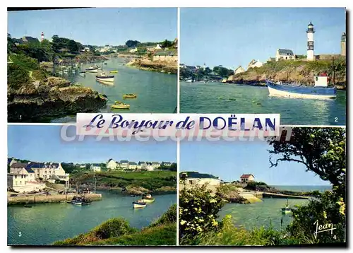 Moderne Karte La Bretagne Doelan Finistere le port les phares de l'entree du port le port l'entree du port