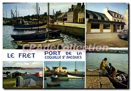 Moderne Karte Le Fret Finistere port de debarquement sur la Presqu'il de Crozon celebre par les coquilles Sai