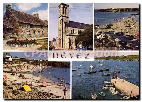 Cartes postales moderne La Bretagne Pittoresqaue Nevez Chaumiere � Kercanic l'eglise Raguenes la plage et les Iles Plag