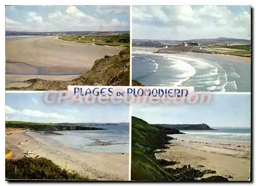 Cartes postales moderne Plomodiern et ses plages la grande plage de Lestrevet la plage de Kervigen la plage de pors a V