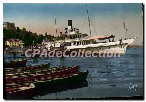 Cartes postales moderne Thonon les Bains Le Port de Rives et le Bateau pour Evian