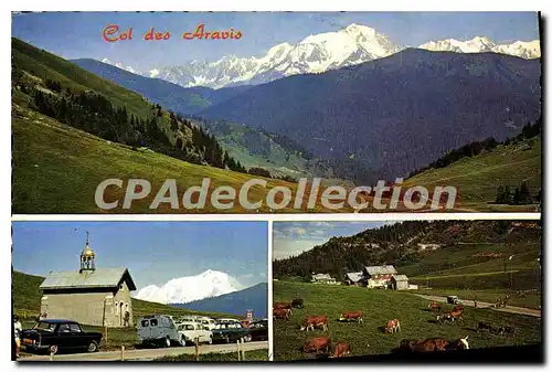 Cartes postales moderne Le Col des Aravis Hte Savoie La Chaine du Mont Blanc La Chapelle Ste Anne Paturages au Col