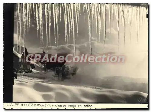 Cartes postales moderne L'Alpe d'Huez Le Chasse neige en action