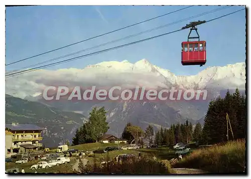 Cartes postales moderne St Gervais Hte Savoie Le Teleferique du Mont d'Arbois et le Massif du Mont Blanc