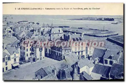Cartes postales Le Croisic L Inf Panorama vers la Rade et Pen Bron pris du Clocher