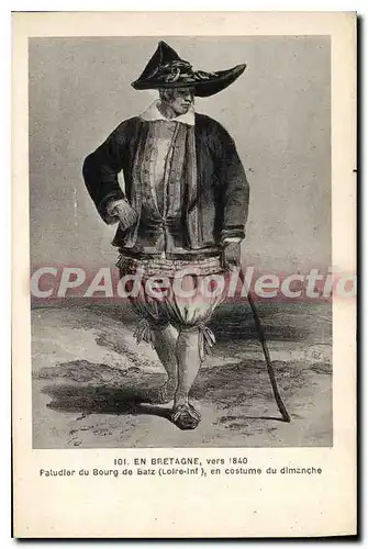 Ansichtskarte AK En Bretagne vers 1840 Paludier du Bourg de Batz en costume du dimanche