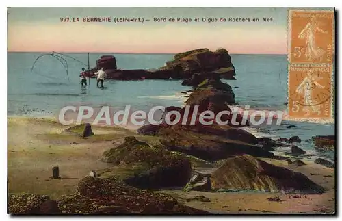 Ansichtskarte AK La Bernerie L Inf Bord de Plage et Digue de Rochers en Mer