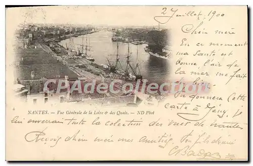 Cartes postales Nantes Vue generale de la Loire et des Quais