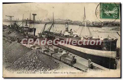 Cartes postales St Nazaire Le Bassin de Penhoet vu de la Douane