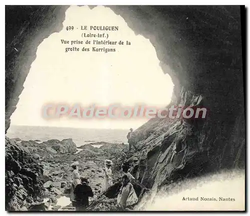 Cartes postales Le Pouliguen L Inf Vue prise de l'Interieur de la grotte des Korrigans