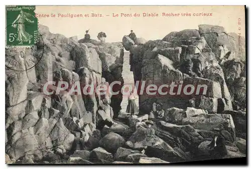 Ansichtskarte AK Entre le Pouliguen et Batz Le Pont du Diable Rocher tres Curieux