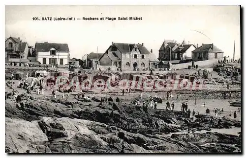 Ansichtskarte AK Batz sur Mer Loire Inf Rochers et Plage Saint Michel