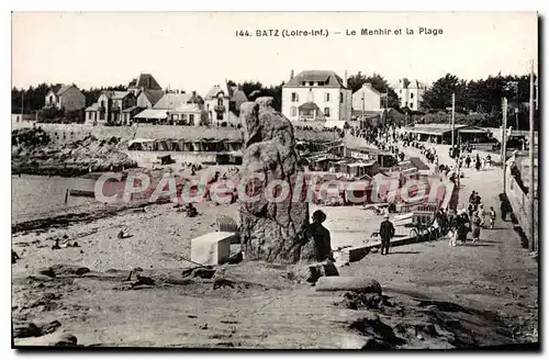 Ansichtskarte AK Batz sur Mer Loire Inf Le Menhir et la Plage