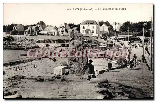 Cartes postales Batz sur Mer Loire Inf Le Menhir et la Plage