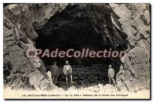 Cartes postales Batz sur Mer Loire Inf Sur la Cote Interieur de la Grotte des Korrigans