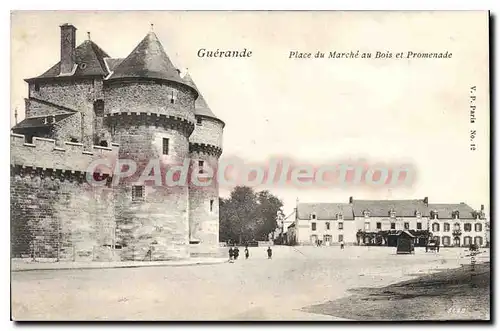 Cartes postales Guerande Place du March� au Bois et Promenade