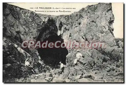 Cartes postales Le Pouliguen L Inf La Grotte des Korrigans � la Pointe de Pen Chateau