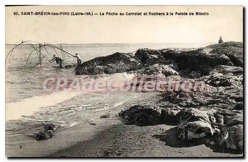 Cartes postales Saint Brevin les Pins Loire Inf La Peche au Carrelet et Rochers � la Pointe de Mindin