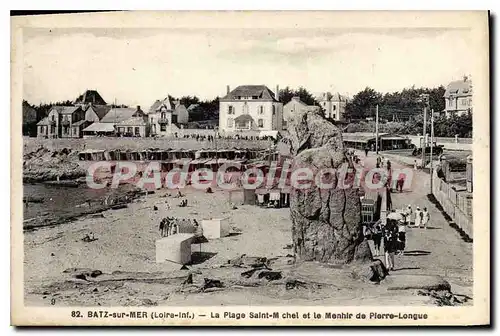 Ansichtskarte AK Batz sur Mer Loire Inf La Plage Saint Michel et le Menhir de Pierre Longue