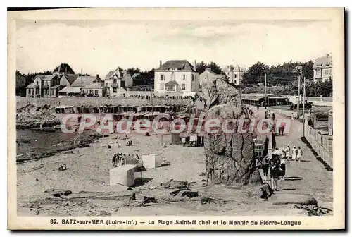 Cartes postales Batz sur Mer Loire Inf La Plage Saint Michel et le Menhir de Pierre Longue