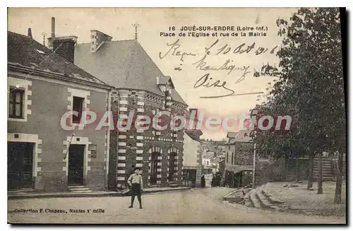 Ansichtskarte AK Joue sur Erdre Loire Inf Place de l'Eglise et rue de la Mairie