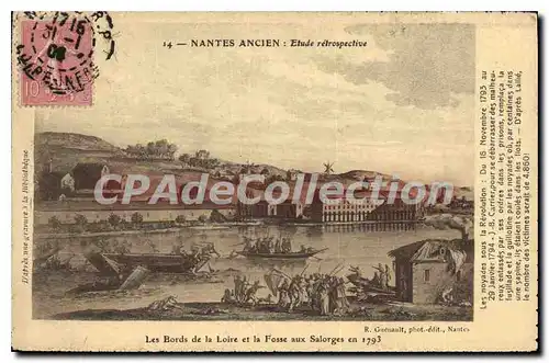 Ansichtskarte AK Nantes Ancien Etude retrospective Les Bords de la Loire et la Fosse aux Salorges en 1793 fussila