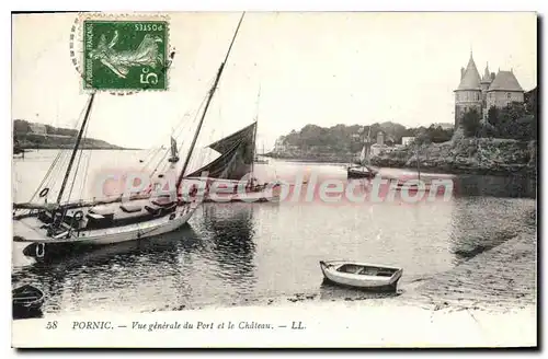 Cartes postales Pornic Vue generale du Port et le Chateau