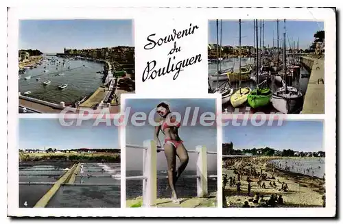 Ansichtskarte AK Le Pouliguen Pin-Up Vue generale du Port Le Port des Yachts Les Marais Salants La Plage