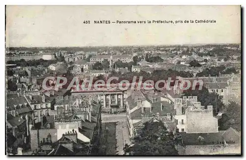 Cartes postales Nantes Panorama vers la Prefecture pris de la Cathedrale