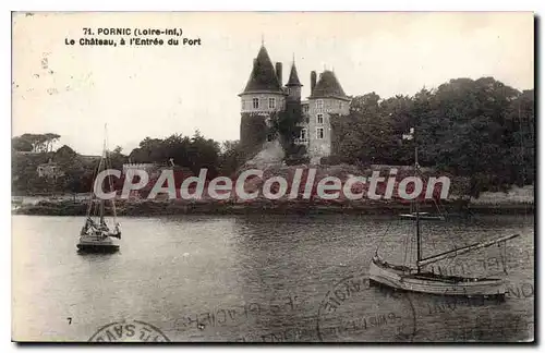 Ansichtskarte AK Pornic Loire Inf Le Chateau � l'Entree du Port