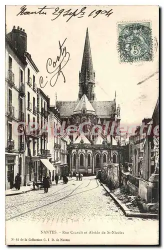 Cartes postales Nantes rue Cacault et Abside de St Nicolas