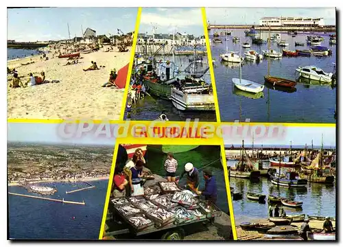 Moderne Karte La Turbale la plage le port et la cri�e