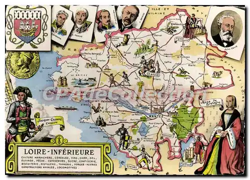 Moderne Karte Loire Inferieure Jacques Cassard Corsaire Jules Vernes Savenay Herbignac Pless� Derval Nozay Sa