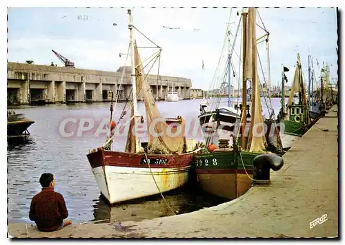 Cartes postales moderne Saint Mazaire Loire Atl le port a l'arriere plan l'ancienne base sous marine