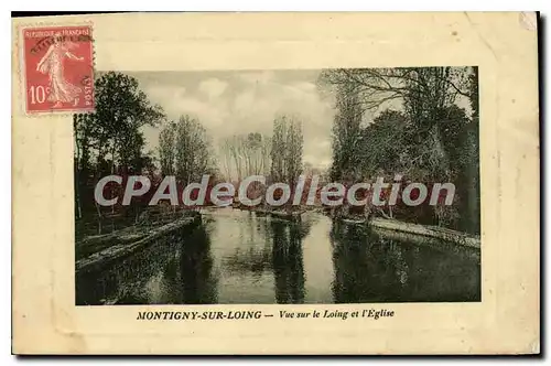 Cartes postales Montigny sur Loing vue sur le Loing et l'eglise