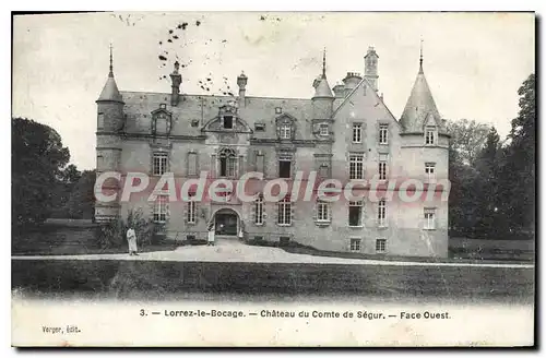 Cartes postales Lorrez le Bocage chateau du Comte de Segur face Ouest