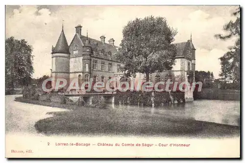 Cartes postales Lorrez le Bocage chateau du Comte de Segur Cour d'Honneur pont