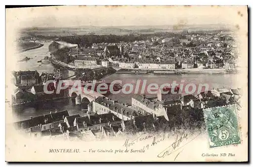 Cartes postales Montereau vue generale prise de Surville