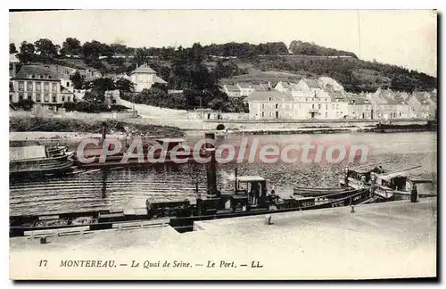 Ansichtskarte AK Montereau le Quai de Seine le Port bateaux