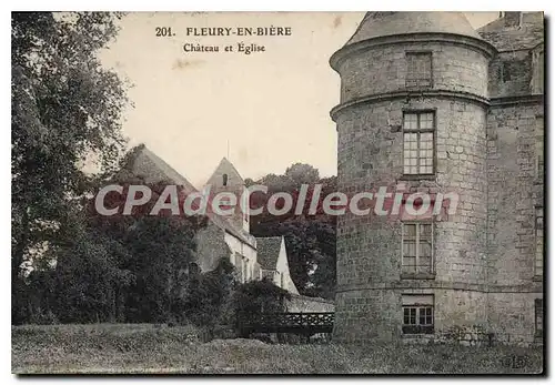 Cartes postales Fleury en Biere Chateau et Eglise