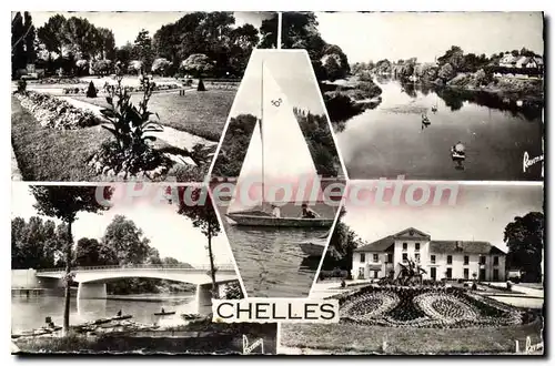 Cartes postales Chelles le parc la marne le pont la mairie