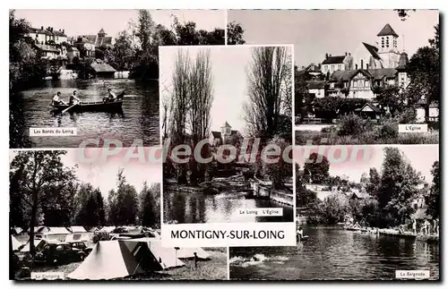 Cartes postales Montigny sur Loing l'�glise la camping la baignade