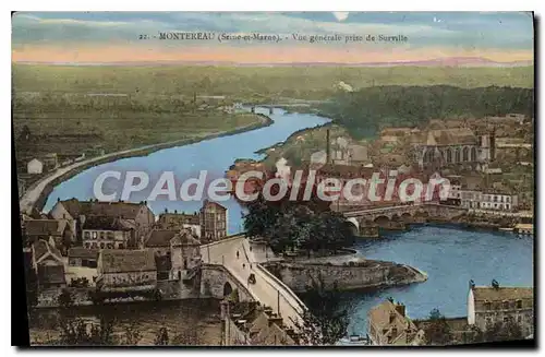 Cartes postales Montereau Seine et Marne Vue generale prise de Surville