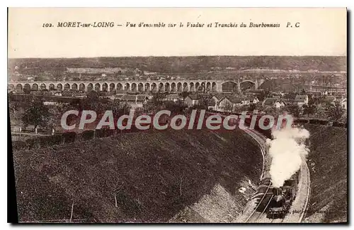 Cartes postales Moret sur Loing Vue d'ensemble sur la Viaduc du Bourbonnais