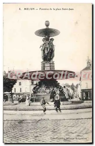 Cartes postales Melun Fontaine de la place Saint Jean enfants