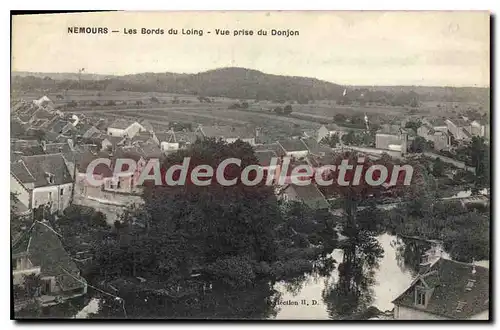 Ansichtskarte AK Nemours Les Bords du loing Vue prise du Donjon