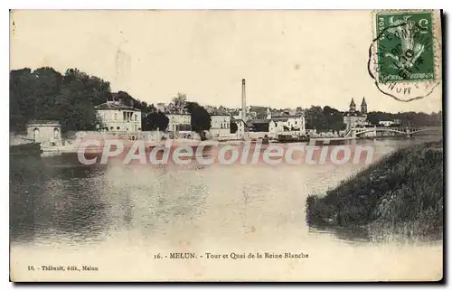 Ansichtskarte AK Melun Tour et Quai de la Reine Blanche