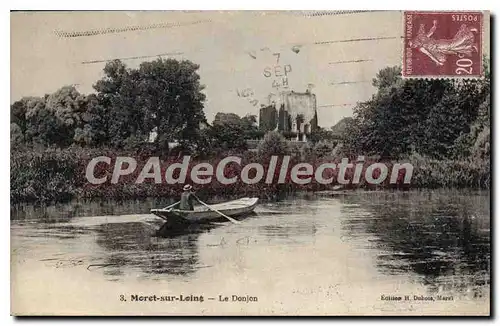 Cartes postales Moret sur Loing Le Donjon barque rivi�re